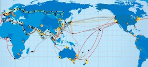 Telstra Global network map