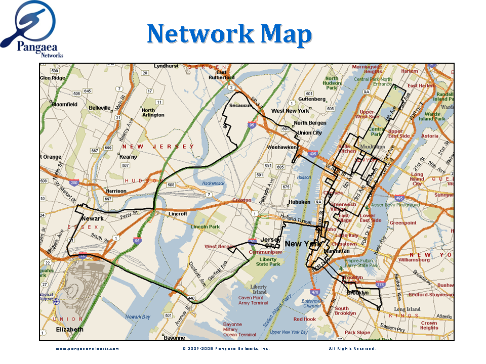 Metro Fiber Maps New York Metro - Pangaea Networks Overview NY NJ Map 1