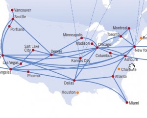 Hurricane Electric US network map
