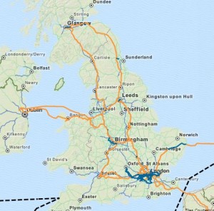 Zayo UK network map